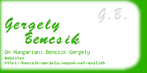 gergely bencsik business card